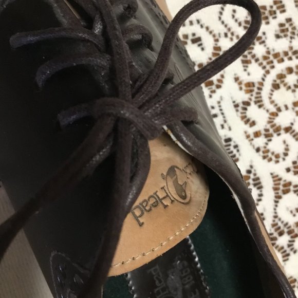 Men's Rockabilly Saddle Oxfords Leather Shoes Black/Tan Brown Size 10.5 NEW - Picture 10 of 10